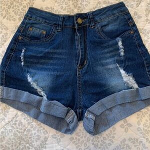 Denim Distressed high waisted juniors  Shorts size medium